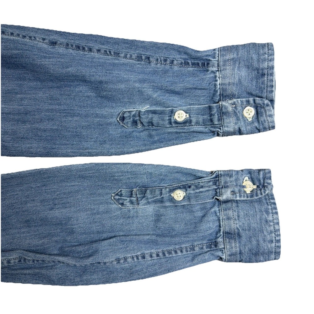 Polo Ralph Lauren Boys Button-Down Long Sleeve Pony Chambray Denim Shirt‎ Large - Picture 10 of 16